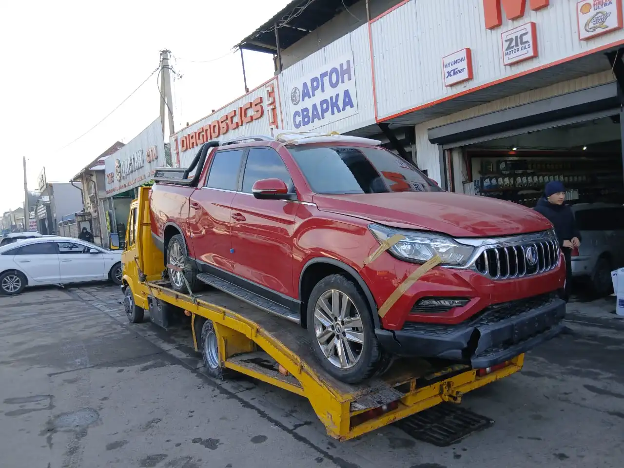 Эвакуация авто в горах Кыргызстана